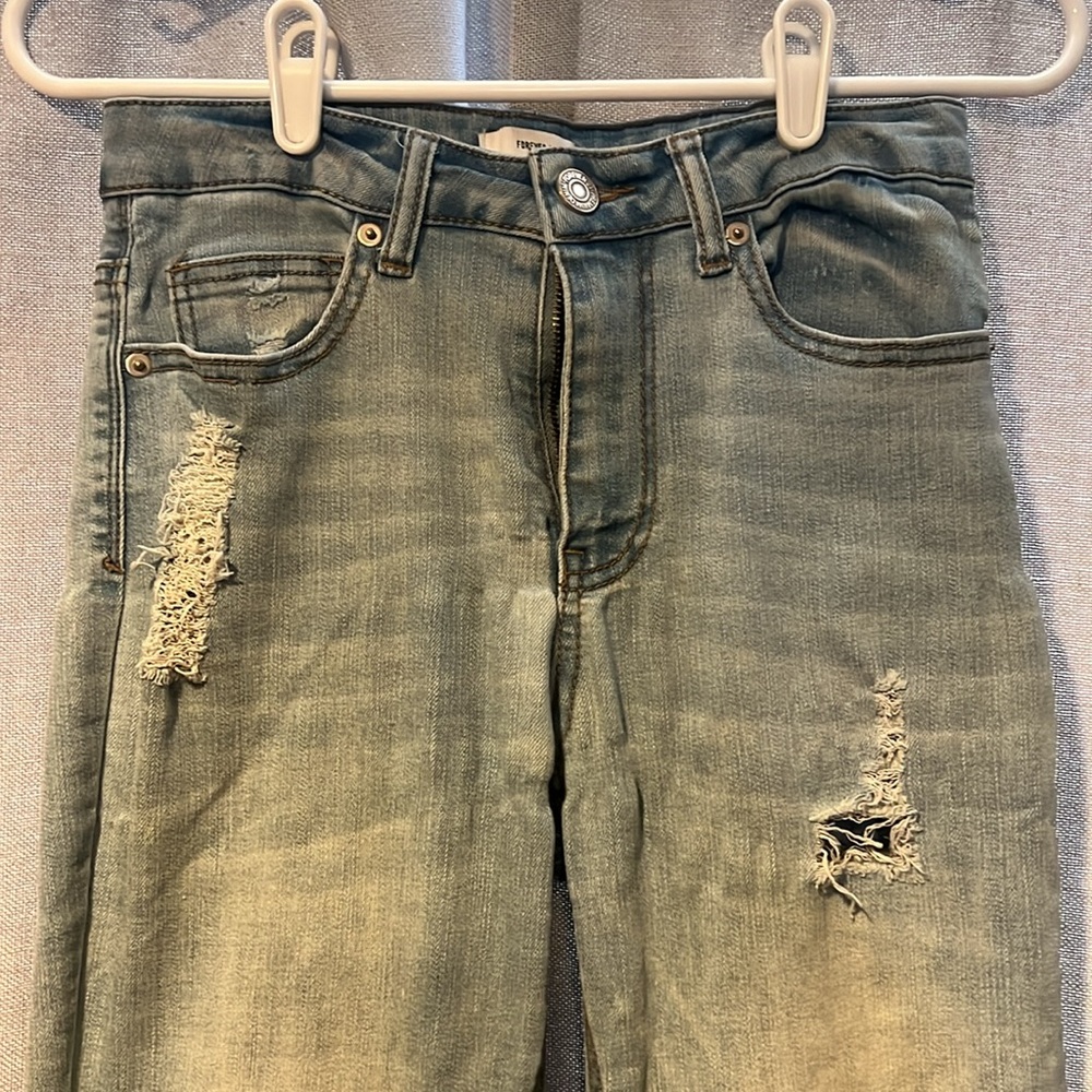 Forever 21 Distressed Flare Jeans